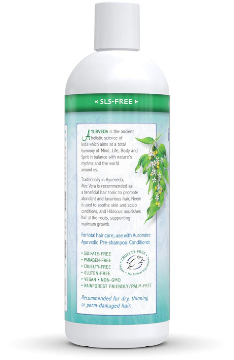 Auromere Ayurvedic Shampoo Aloe Vera Neem Vegan Cruelty Free NonGMO Natural Gluten Free Sulfate Free Paraben Free for Dr