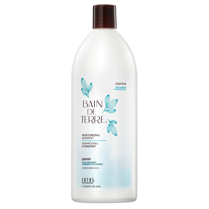 Bain de Terre Jasmine Moisturizing Shampoo Luxurious Hydration for Dry Hair with Argan Monoi Oils ParabenFree ColorSafe