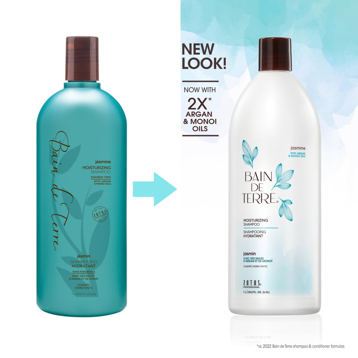Bain de Terre Jasmine Moisturizing Shampoo Luxurious Hydration for Dry Hair with Argan Monoi Oils ParabenFree ColorSafe