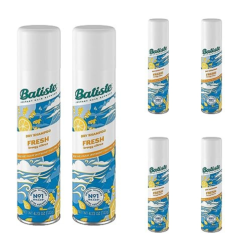 Batiste Dry Shampoo Fresh Breezy Citrus Scent Refreshes Hair Without Drying 423 oz Pack of 6