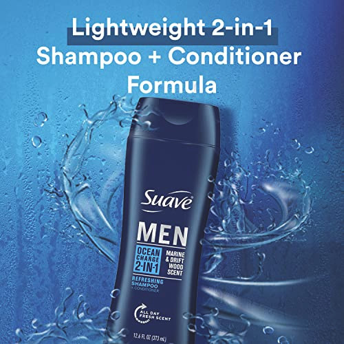 Suave Men 2 in 1 Shampoo and Conditioner Ocean Charge 126 oz Pack of 6