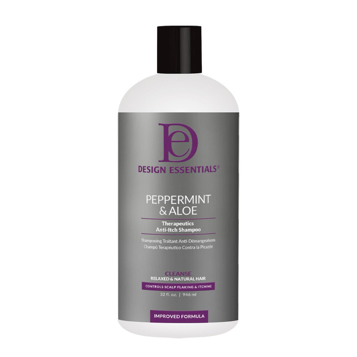 Design Essentials Peppermint Aloe Therapeutics AntiItch Shampoo Control Scalp Flaking Itching 32 Fl Oz