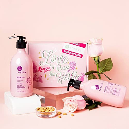 Luseta Rose Oil Shampoo and Conditioner for Volumizing Hydrating Color safe glutenfree sulfatefree parabenfree cruelty f