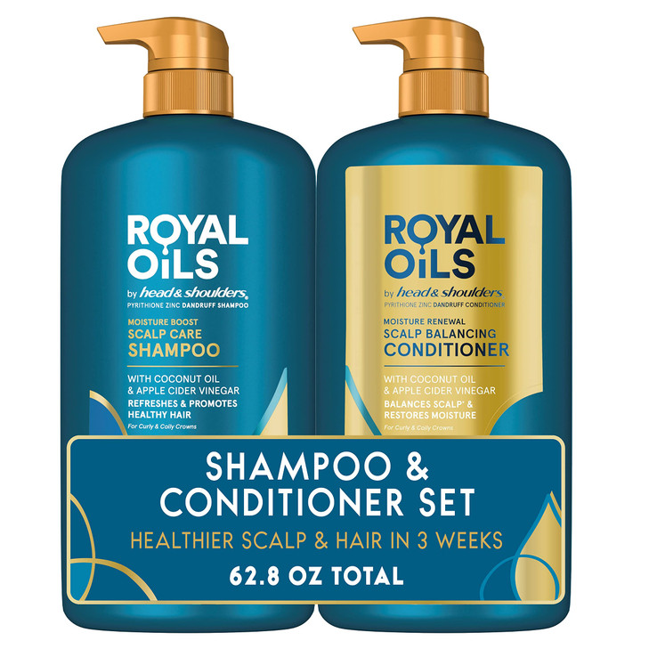 Head Shoulders Royal Oils AntiDandruff Shampoo and Conditioner Twin Pack 1 Pyrithione Zinc Curly Hair Coily Hair Scalp R