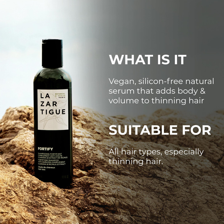 Lazartigue Fortify Shampoo Densifying Hair Treatment for Thinning HairVegan Sulfate Silicone Free 84 Fl Oz