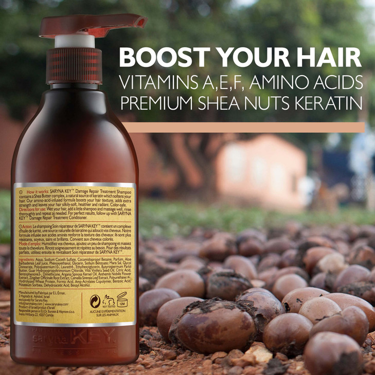 Saryna Key Shampoo for Damaged Hair with Pure African Shea Butter Moisturizing Shampoo for Dry Damaged Hair Professional