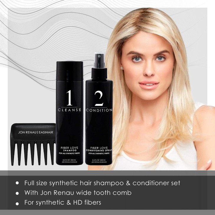 Jon Renau Synthetic Hair Shampoo Conditioner Shampoo Conditioner Set With Wide Tooth Comb