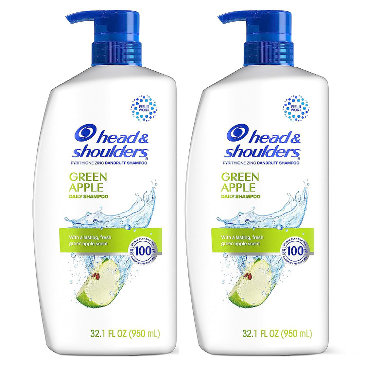 Head Shoulders AntiDandruff Shampoo with 1 Pyrithione Zinc Clinically Proven Scalp Care Treatment Fresh Green Apple Scen