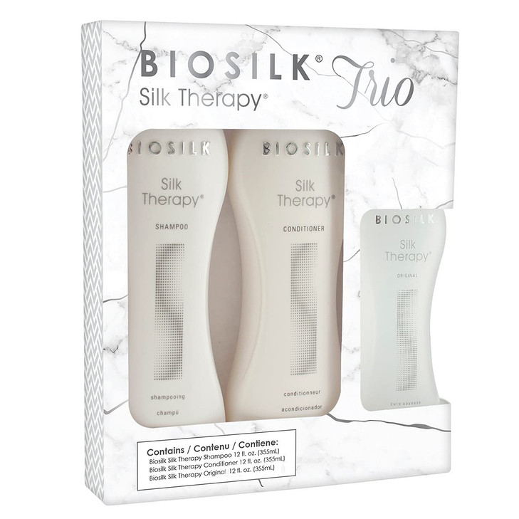 BioSilk Silk Therapy Trio Kit Shampoo Conditioner and Silk Treatment 36 fl oz