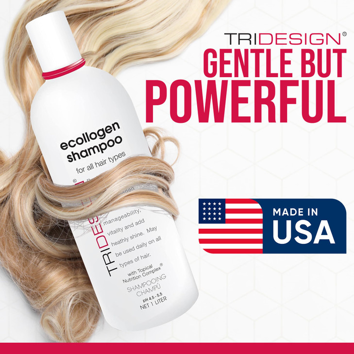 TRI Design Ecollogen Shampoo Hair Shampoo For Natural Hair Moisturizing Hydrating Gentle Hair Products Thickening Volumi