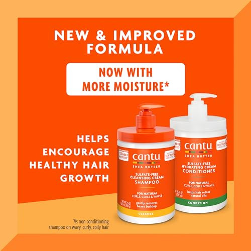 Cantu Shampoo Conditioner with Shea Butter for Natural Hair 25 fl oz Pack of 2