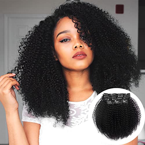 Vanalia Afro Kinky Curly Clip in Hair Extensions 3C 4A Clip Ins 100 Remy human Hair Clip Ins for African American Black