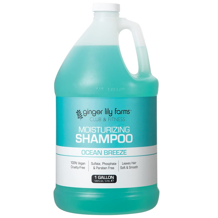 Ginger Lily Farms Club Fitness Moisturizing Shampoo for All Hair Types 100 Vegan CrueltyFree Ocean Breeze Scent 1 Gallon