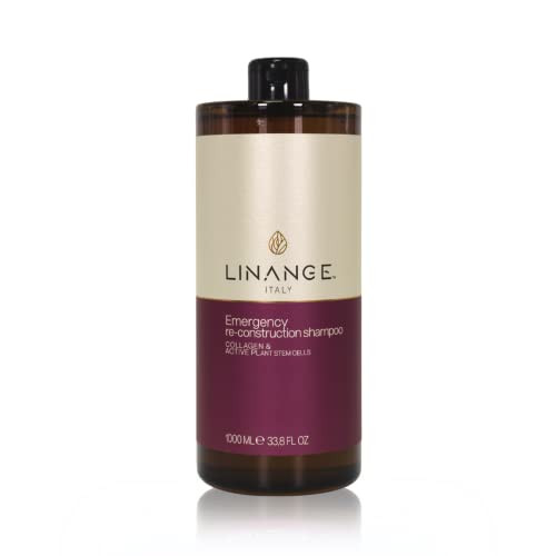 LINANGE Emergency Reconstruction Shampoo for Very Damaged Hair with Collagen Keratin and Shea Butter Nourishing and Rest