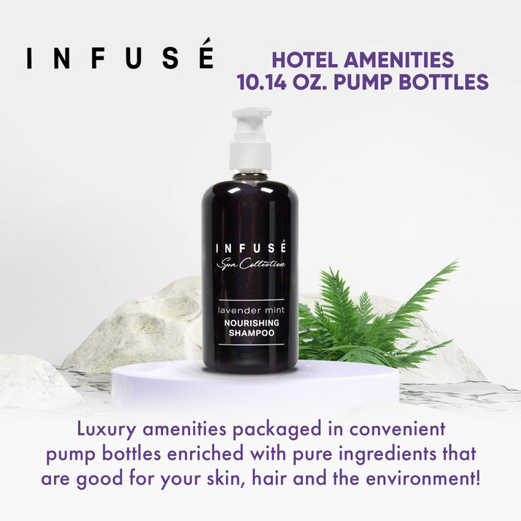 1Shoppe AllinKit Infuse Lavender Mint Shampoo Spa Collection Hotel Amenities in Pump Bottle 1014 oz 300 ml 4 Bottles
