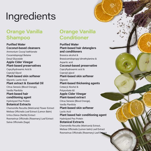Phillip Adam Orange Vanilla Shampoo and Conditioner Set for All Types of Hair Apple Cider Vinegar Formula Enhance Shine