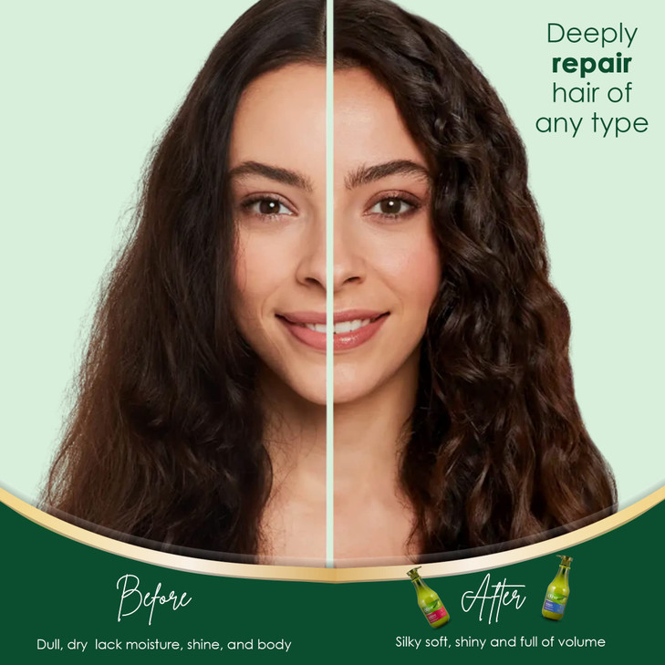 Frulatte Pure Olive Oil Clarifying Shampoo and Conditioner Set Creamy Hydration Formula Enriched with Shea and Argan Oil