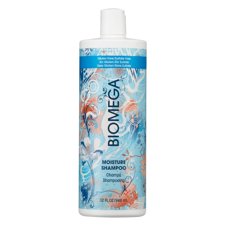 BIOMEGA Moisture Shampoo Creates Fuller Volume Hydrating Formula Cleanses and Infuses hair with OmegaRich Moisturizers a