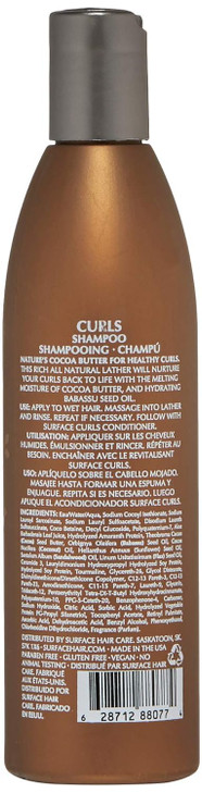 SURFACE Hair Curls Moisturizing Shampoo Defines Adds Shine and Provides Frizz Free Style Longevity 10 fl oz