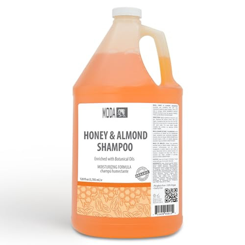 MODA Moisturizing Shampoo for All Hair Types Honey Almond 128 Oz Professional Deeply Cleanses and Conditions Strengthens