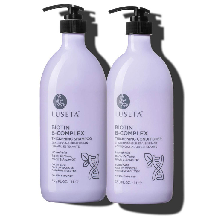 Luseta Biotin BComplex Shampoo Conditioner Set for Hair Growth and Strengthener Hair Loss Treatment for Thinning Hair Wi