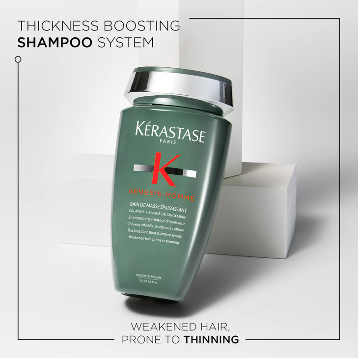 Kerastase Genesis Homme Bain De Masse Shampoo For Men Thickening Strengthening Shampoo Cleanses Weakened Hair Scalp 85 F