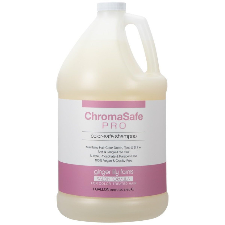 Ginger Lily Farms Salon Formula ChromaSafe Pro ColorSafe Shampoo for ColorTreated Hair 100 Vegan CrueltyFree 1 Gallon 12