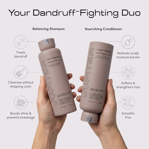 Jupiter Anti Dandruff Shampoo Conditioner for Men Women for Flaky Itchy Oily Dry Scalp Nourishes Scalp and Reduces Break