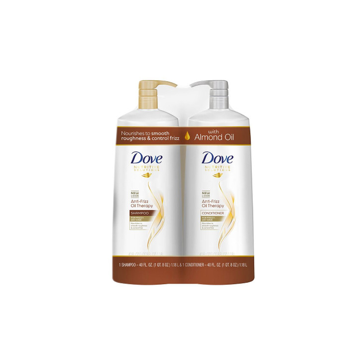 Dove AntiFrizz Oil Therapy Shampoo Conditioner 40oz