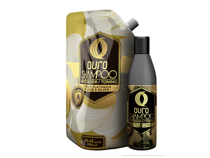 Ouro Shampoo Toning Nuance Silver Blonde Hair Treatment Champu Matizador Para Cabellos Rubio o Matizante Canoso BottleRe
