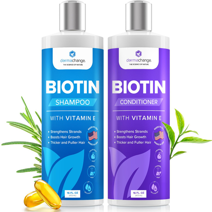DermaChange Biotin Shampoo and Conditioner Set Hair Growth Shampoo and Conditioner for Men Women Shampoo Conditioner for