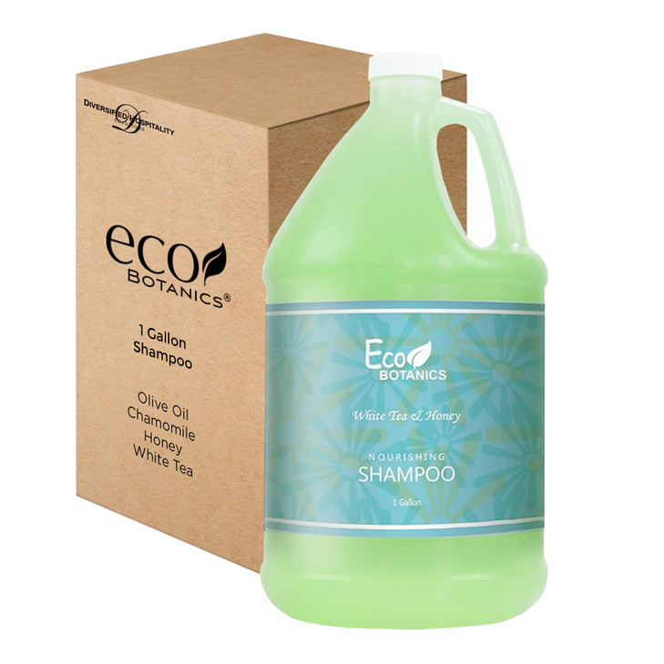 Terra Pure 1Shoppe Eco Botanics Natural Shampoo with Raw Honey White Tea Gallon Jug Bulk Toiletries for Airbnb Vacation