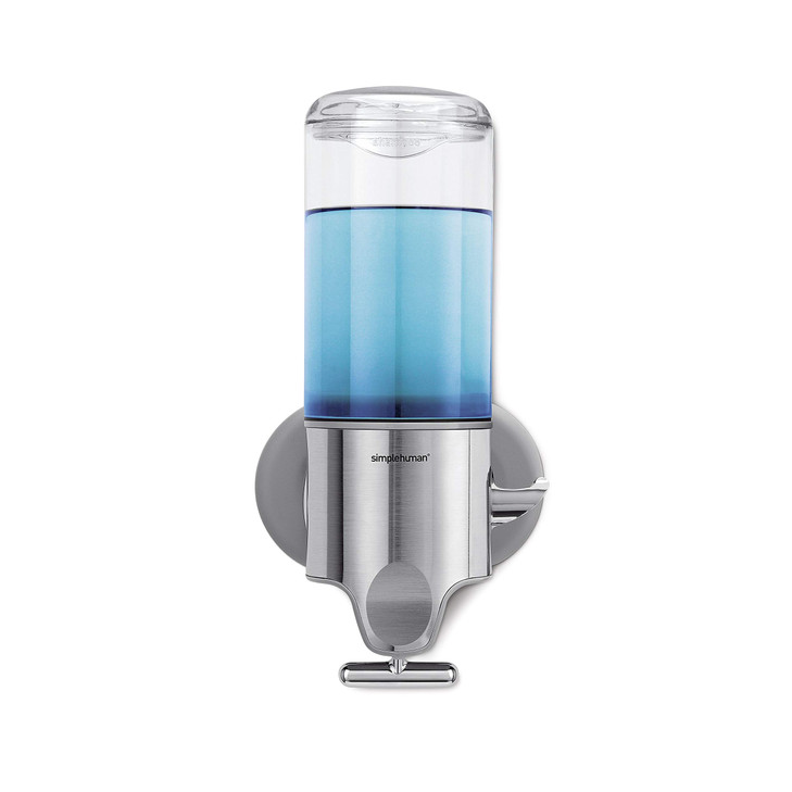 simplehuman Wall Mount Pumps Single 15 fl oz Shampoo Soap Dispenser Stainless Steel