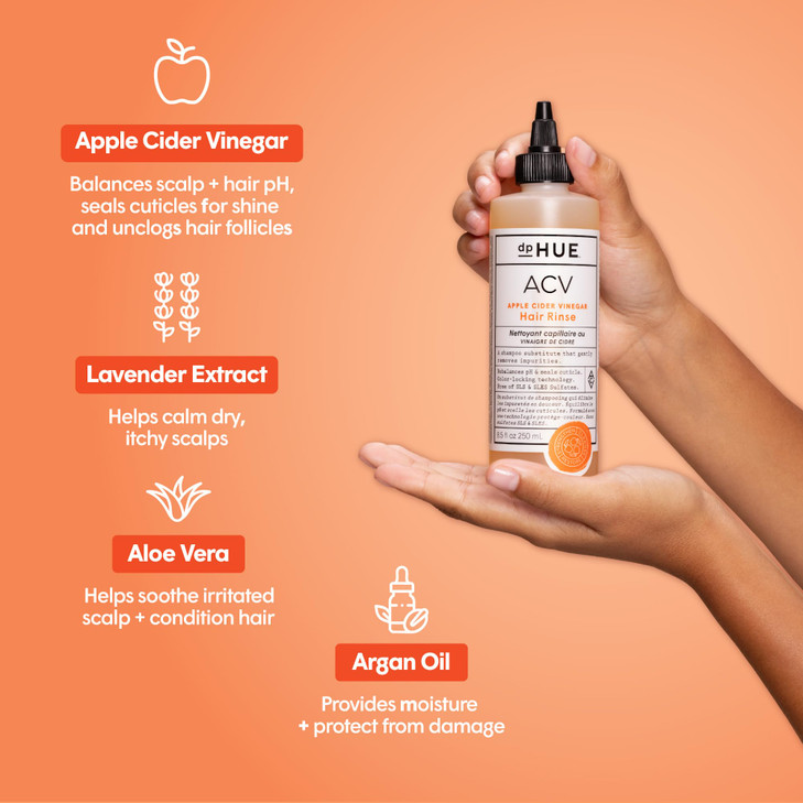 dpHUE Apple Cider Vinegar Hair Rinse 20 oz Shampoo Alternative Scalp Cleanser Post Workout Rinse Removes Buildup Sweat P