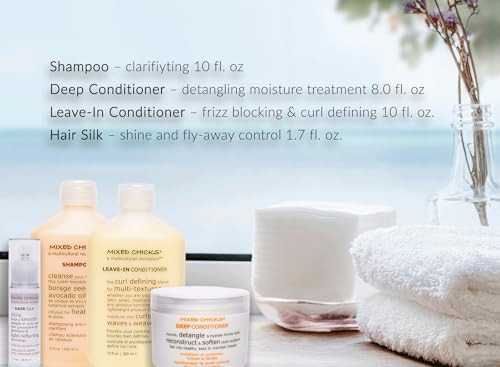 Mixed Chicks Quad Pack Shampoo 10 fl oz Deep Conditioner 80 fl oz LeaveIn Conditioner 10 fl oz Hair Silk 17 fl oz