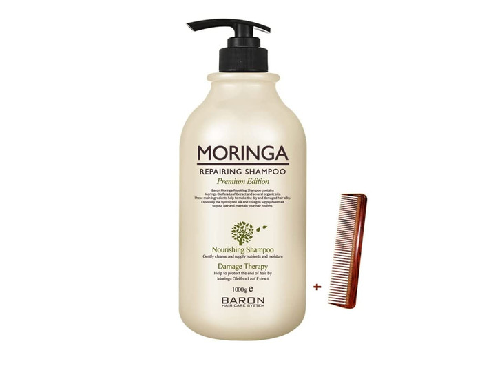 BARON MORINGA Hair Treatment Repairing Shampoo Premium Edition 1000ml 339 fl oz For Dry and Damaged Hair