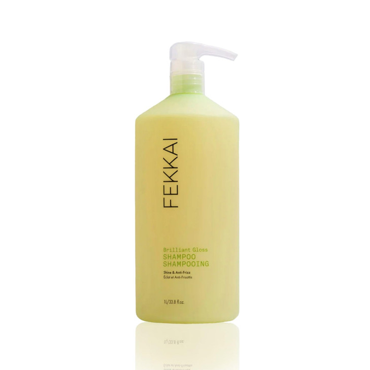 FEKKAI Brilliant Gloss Shampoo 1 Liter Transforms Hair with 4X Shine Free of Sulfates Parabens Phthalates Vegan CrueltyF