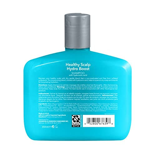 Neutrogena Moisturizing Healthy Scalp Hydro Boost Shampoo for Dry Hair and Scalp with Hydrating Hyaluronic Acid pHBalanc