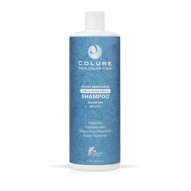 COLURE Richly Moisturize Shampoo 33 oz Superior Hydrating Sulfate Free Cleanser for Dry Color Treated Hair Care