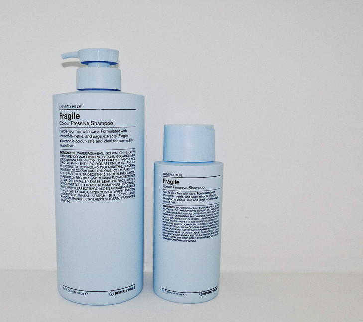 J Beverly Hills Blue Fragile Colour Preserve Shampoo with Sage Oil to Brighten Color 3 Oz 12 Oz 32 Oz