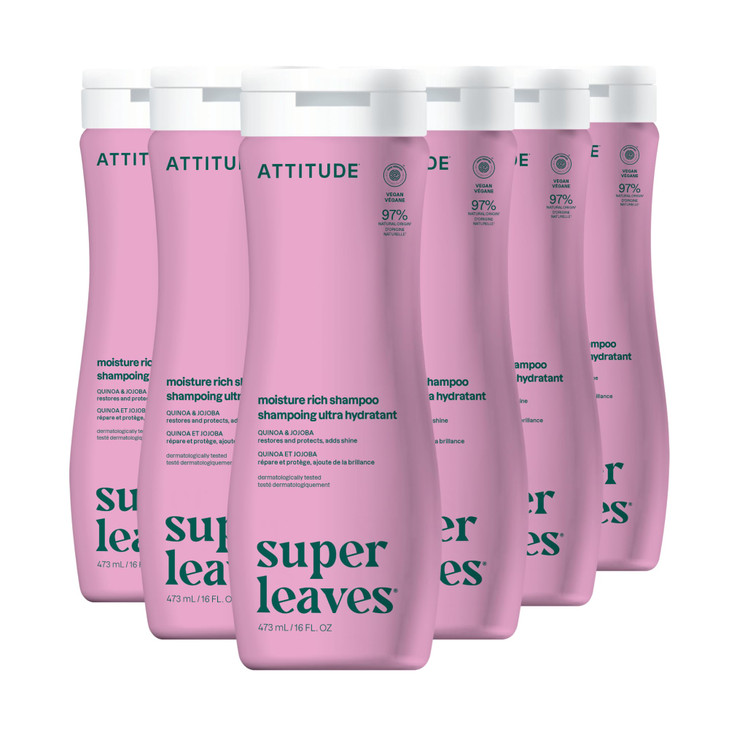 ATTITUDE Moisture Rich Hair Shampoo EWG Verified For Dry and Damaged Hair Naturally Derived Ingredients Vegan and Plant