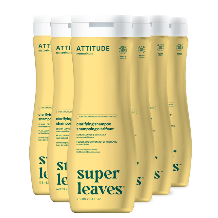ATTITUDE Clarifying Hair Shampoo EWG Verified Restores Shine Naturally Derived Ingredients Vegan and Plant Based Lemon L