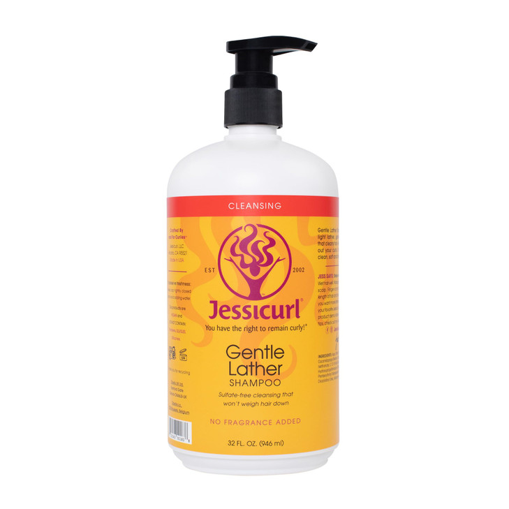 Jessicurl Gentle Lather Shampoo No Fragrance Added 32 Fl oz Cleansing Curly Hair Shampoo Vegan Sulfate Free Shampoo