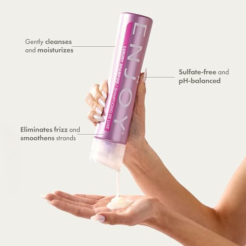 Enjoy Luxury Shampoo Eliminates Frizz Cleansing Moisturizing Smoothing Sulfate Free For Thick Coarse or Curly Hair 338 F