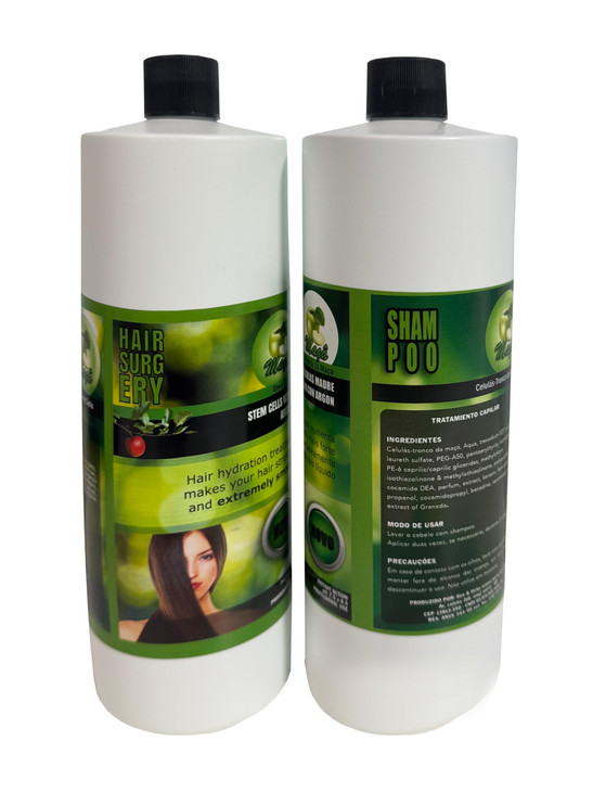 Cirugia Capilar De Celulas Madres De Manzana Con Argan 32 oz Shampoo Alisado Perfecto Y natural 32oz