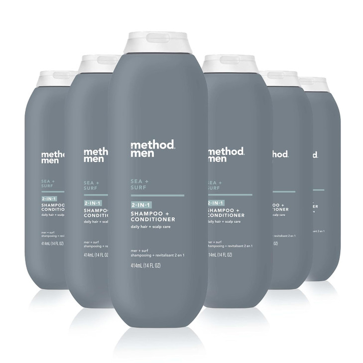 Method Men 2in1 Shampoo Conditioner Sea Surf Pack Of 6 Sea Surf 6 Count