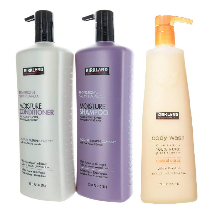 Kirkland Signature Professional Salon Formula Bundle Shampoo 338 fl oz Conditioner 338 fl oz and 2 Body Washes 27 fl oz