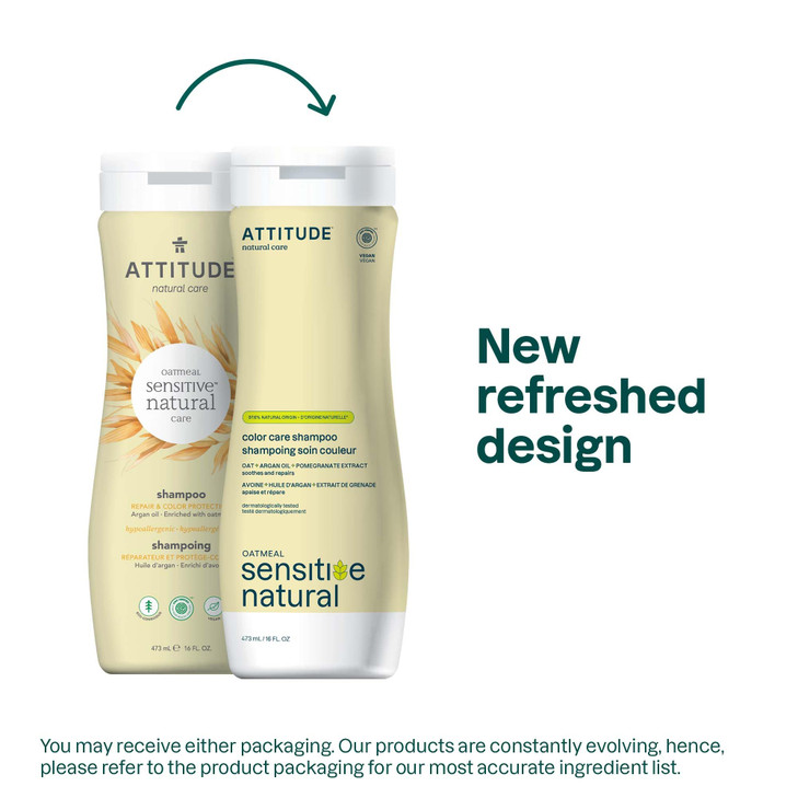 ATTITUDE Color Care Hair Shampoo for Sensitive Dry Scalp EWG Verified Soothing Oat Protects Color Naturally Derived Ingr