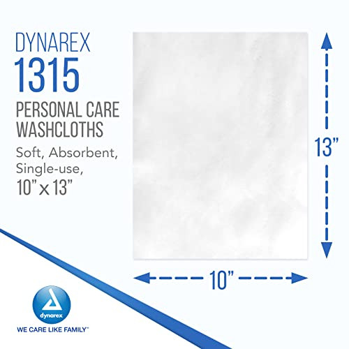 Dynarex Personal Cleansing Washcloths - 10 x 13" Disposable Dry Wipes for Baby & Adults, Makeup Remover, Soft, Absorbent, Single Use - 1 Pack of 50 W online at globaldelivered