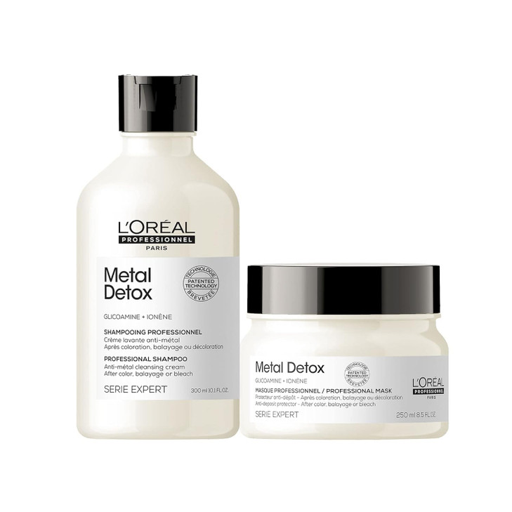 LOral Professionnel Paris Metal Detox Shampoo Mask Set SulfateFree Prevents Damage and Prolongs Color For All Hair Type